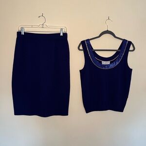 St. John Evening Blue skirt set